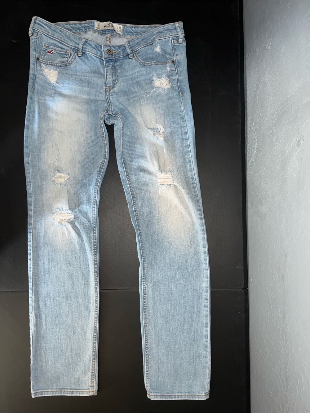 Hollister Light Blue Distressed Skinny Jeans